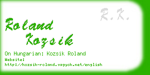 roland kozsik business card